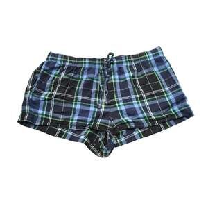 Auden Navy Blue & Green Plaid Flannel Pajama Shorts Women's XL